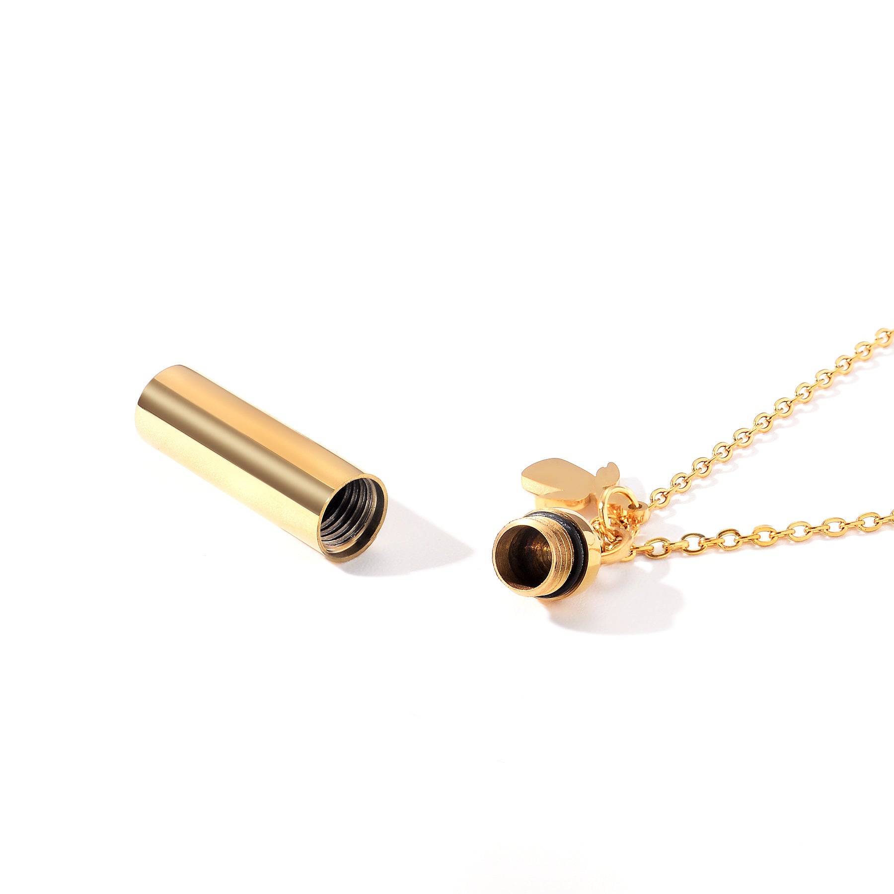 Damen Kette mit personalisierbarem Anhänger im Stil einer Kapsel Shop Nory