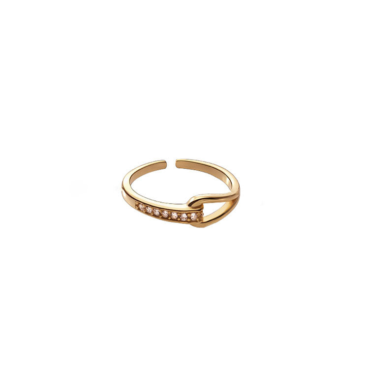 Damen eleganter geschwungener Ring mit funkelnden Zirkonia Shop Nory
