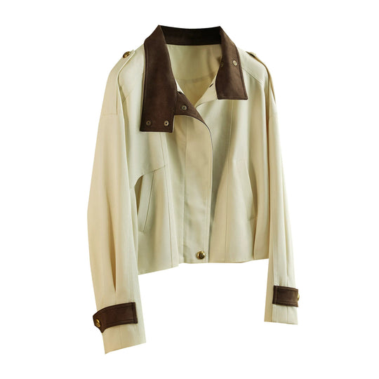 Damen Modische und elegante Kurzjacke mit samtigem Kragen Shop Nory