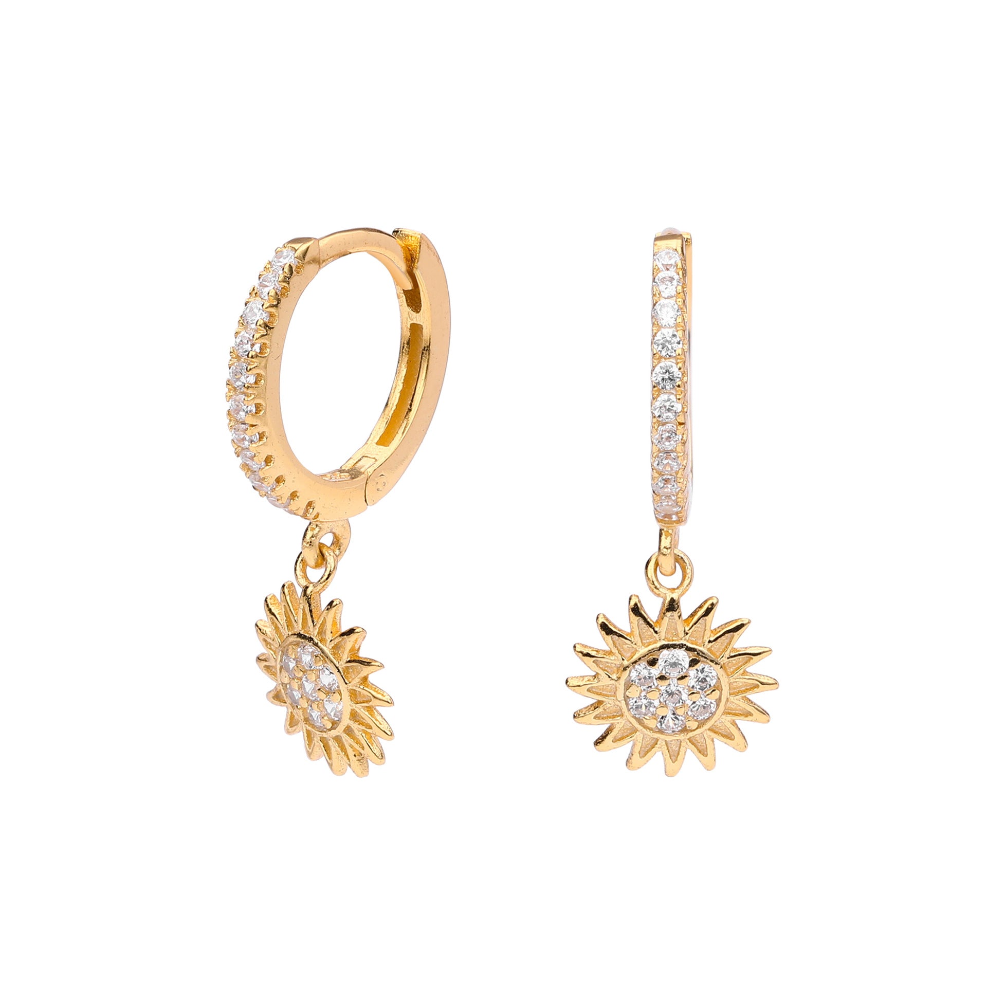 Damen Ohrhänger mit swingendem Sonnenmotiv aus 925 Sterling Silber Shop Nory