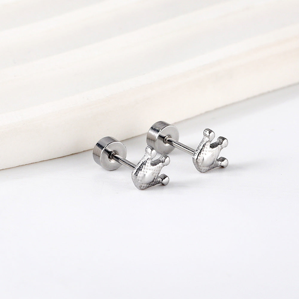 Damen Edelstahl Ohrstecker im königlichen Krone-Design Shop Nory