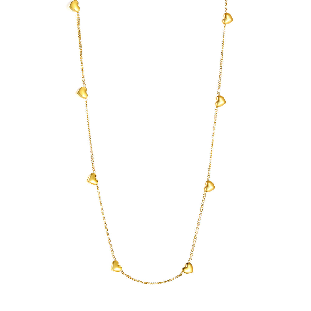 Damen Halskette mit herzförmigen Anhängern und eleganter Kettengestaltung Shop Nory