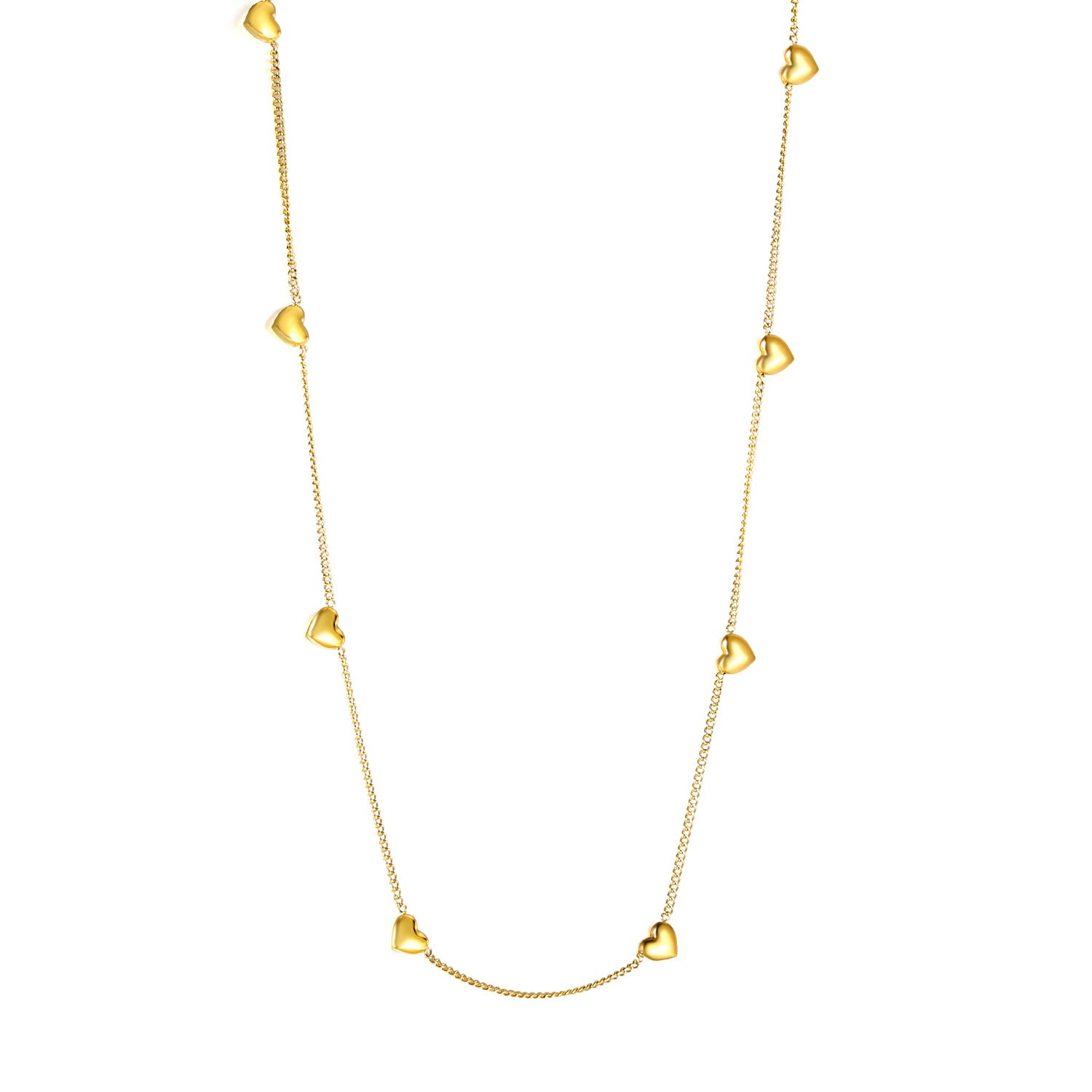 Damen Halskette mit herzförmigen Anhängern und eleganter Kettengestaltung Shop Nory