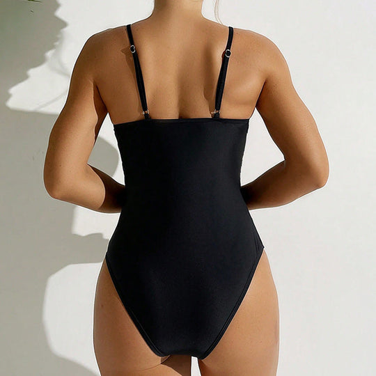 Damen Einteiler Badeanzug mit raffiniertem Mesh-Design