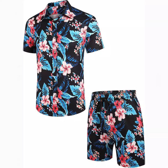 Herren kurzärmliges Hemd und Badeshorts Set