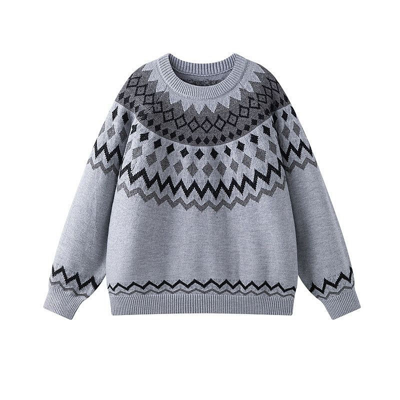 Damen Grobstrickpullover mit geometrischem Muster Shop Nory