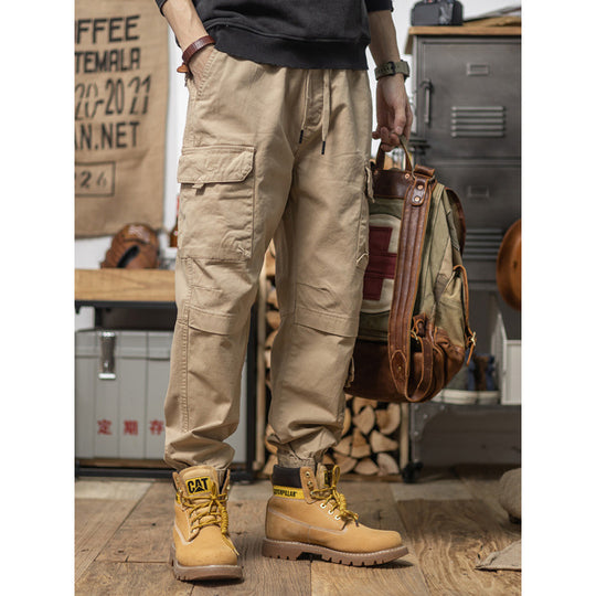 Herren Utility-Cargohose mit Kordelzug, elastischem Saum und Mehrfach-Taschen Shop Nory