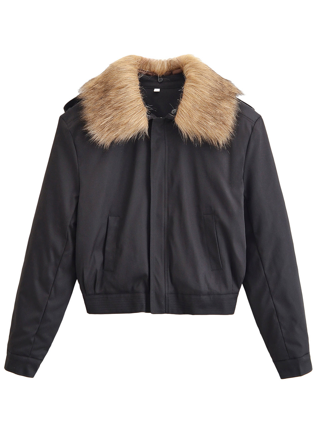 Damen Kurze Bomberjacke mit abnehmbarem Faux-Fur-Kragen Shop Nory