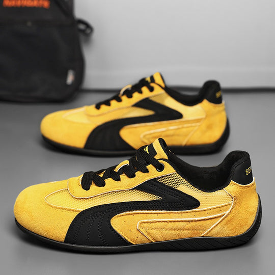 Damen retro-angehauchte Veloursleder-Sneaker mit atmungsaktivem Mesh-Einsatz und rutschfester Gummilaufsohle Shop Nory