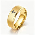 Herren Ring mit mattierter Oberfläche und kunstvollem Kreuzmotiv Shop Nory