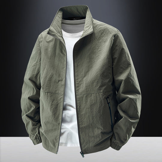 Herren Ultraleichte winddichte Freizeitblousonjacke mit Stehkragen und Reißverschlusstaschen Shop Nory
