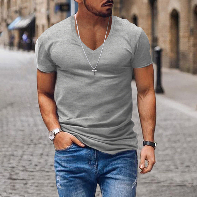 Herren lässiges V-Ausschnitt T-Shirt