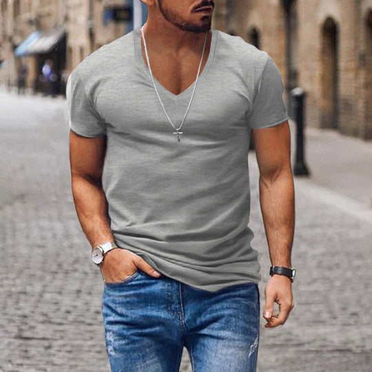 Herren lässiges V-Ausschnitt T-Shirt