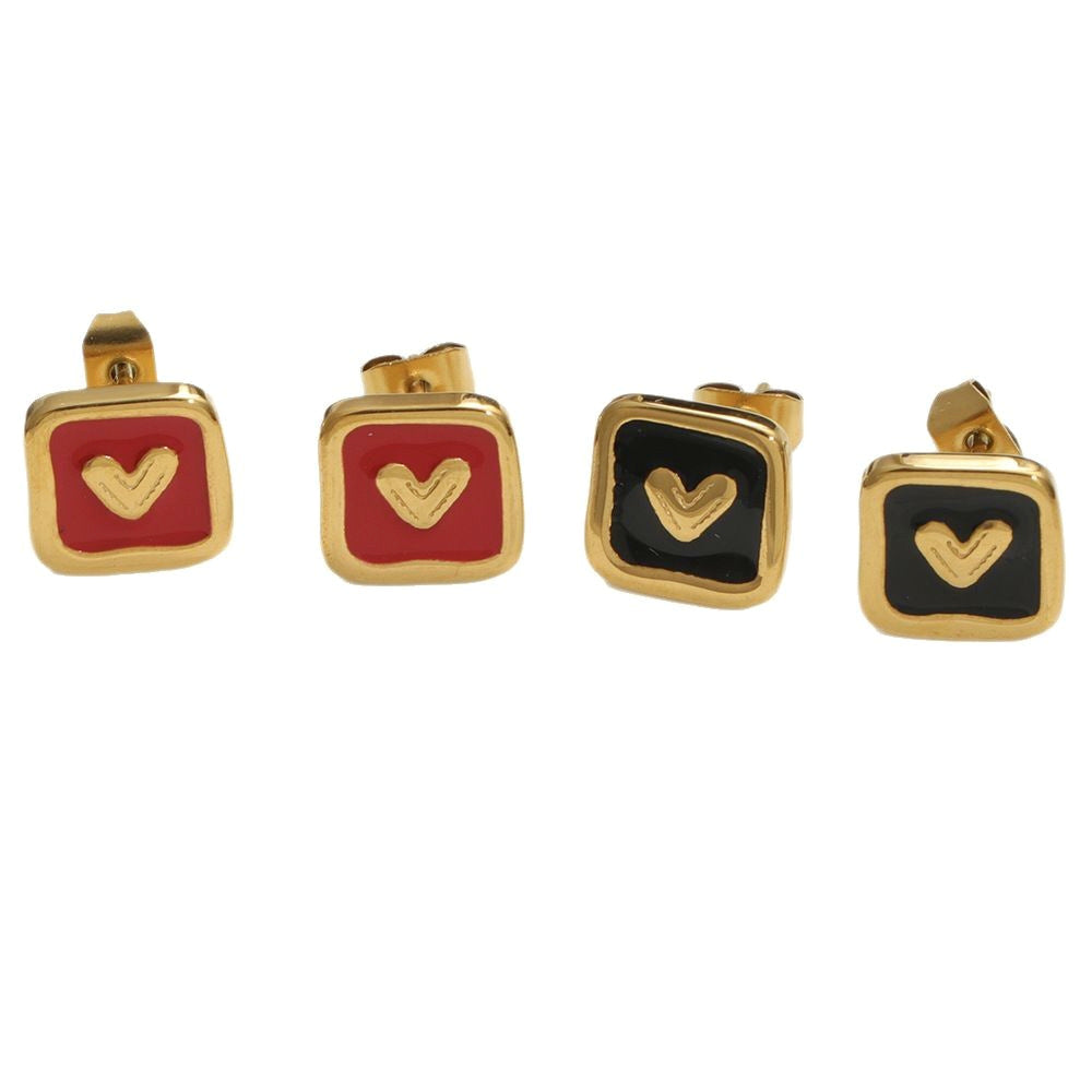 Frauen Herzförmige Gold-plattierte Ohrstecker Shop Nory