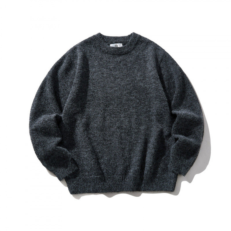 Unisex Oversize-Feinstrickpullover mit Rundhalsausschnitt, gerippten Bündchen und melierter Wollmischung Shop Nory