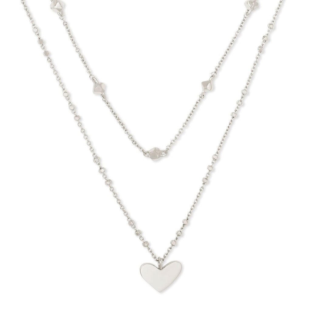 Damen Halskette mit mehrlagigem Design und Herzanhänger Shop Nory