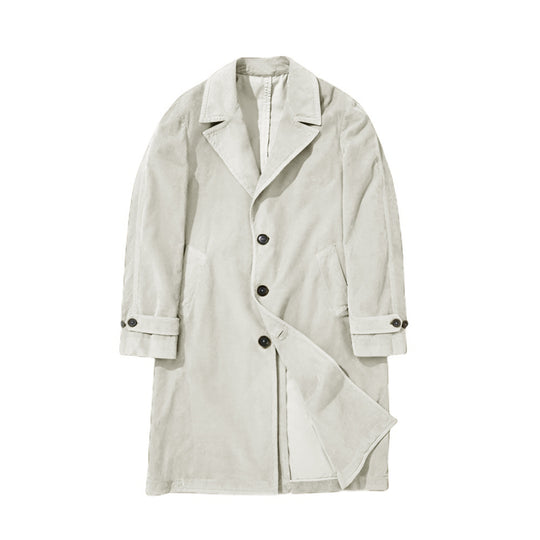 Herren Leichter langer Trenchcoat mit Reverskragen und aufgesetzten Eingrifftaschen Shop Nory