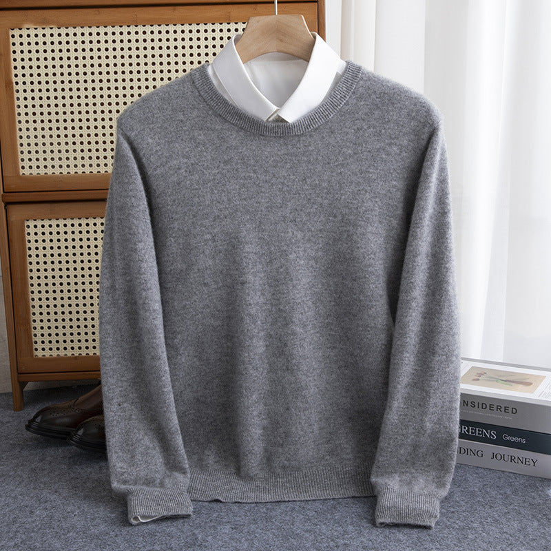 Herren Schlichter Rundhals-Feinstrickpullover kaschmirähnliche Haptik mit gerippten Abschlüssen Shop Nory