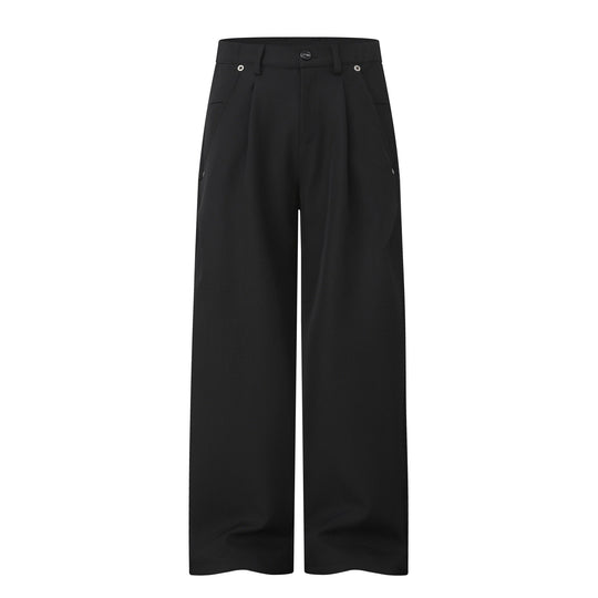 Damen Weite Bundfalten-Hose mit hohem Bund und weitem Bein Shop Nory
