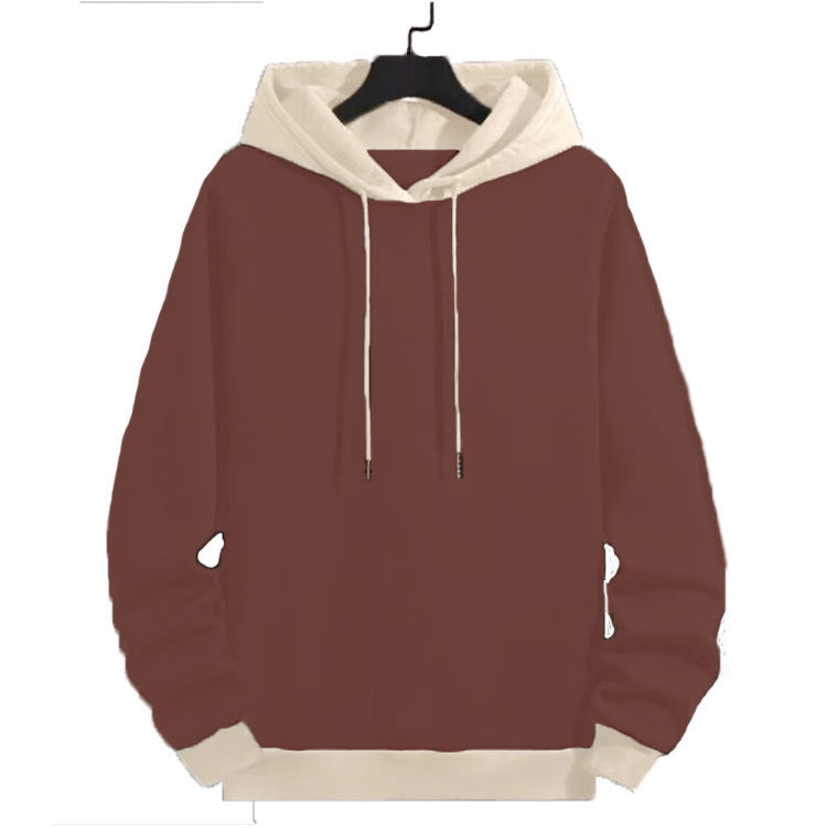 Herren legerer Kapuzenpullover mit kontrastierenden Ärmeln