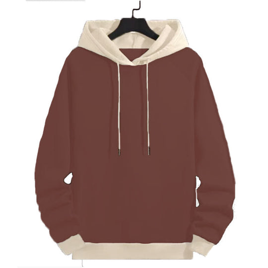 Herren legerer Kapuzenpullover mit kontrastierenden Ärmeln
