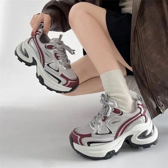 Damen Skulpturale Platform‑Sneaker mit Multi‑Layer Mesh‑ und PU‑Mix Shop Nory