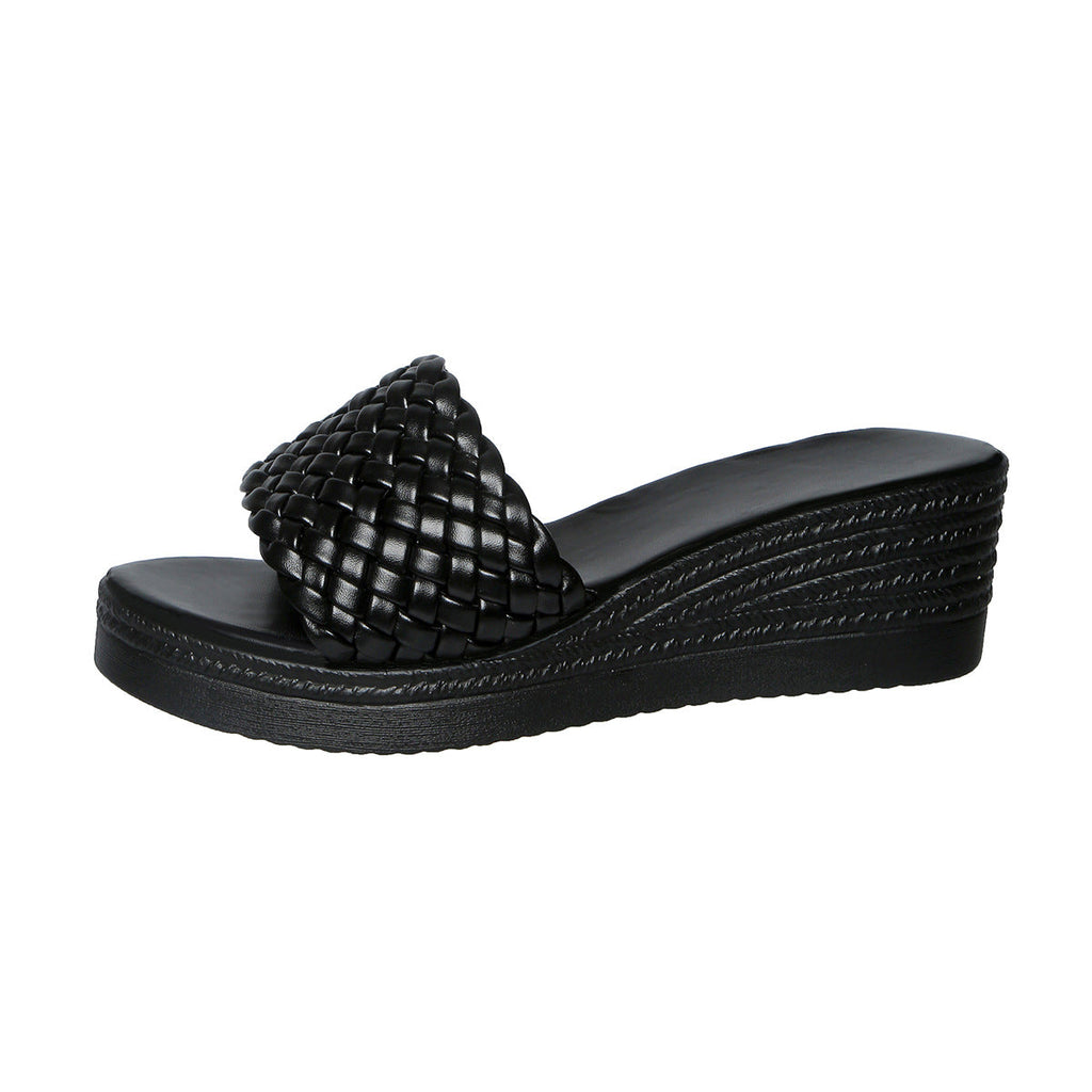 Damen Wedge-Sandalen mit geflochtenem Riemen und ergonomischer Sohle