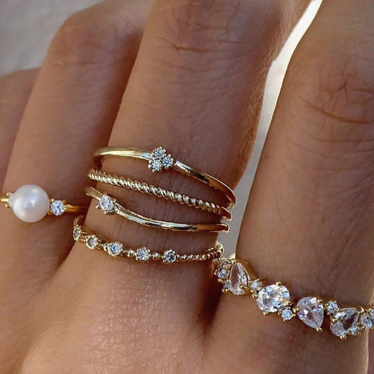 Damen zartes und verspieltes Ringset Shop Nory