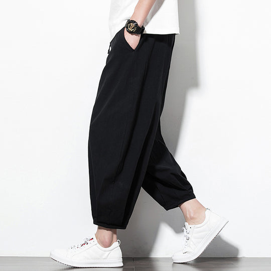 Herren Weite Harem-Loungehose mit elastischem Bund und gerafften Knöchelabschlüssen Shop Nory