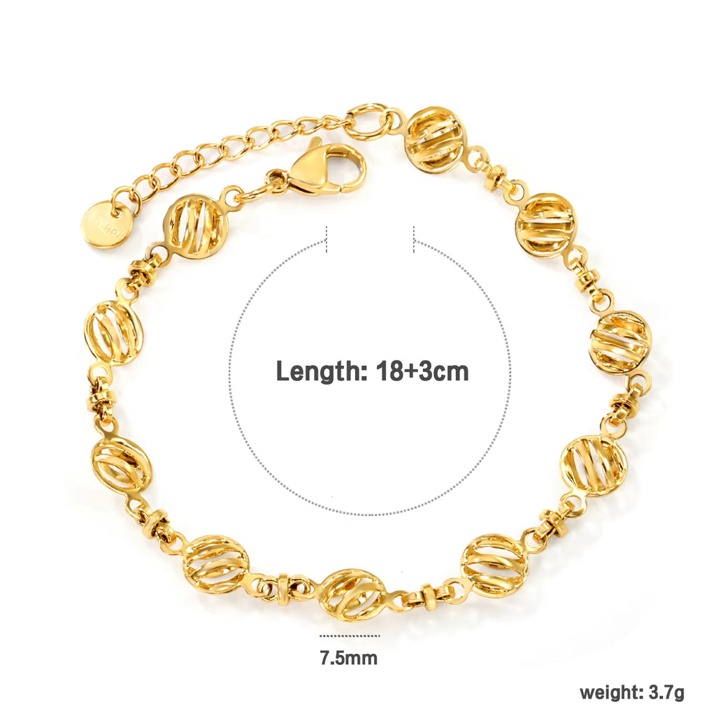 Damen trendiges Gliederarmband aus hochwertigem Edelstahl mit verstellbarem Verschluss Shop Nory