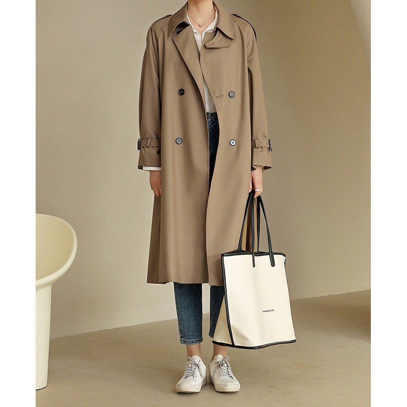 Damen Eleganter Trenchcoat mit doppelter Knopfleiste und praktischem Taillengürtel Shop Nory