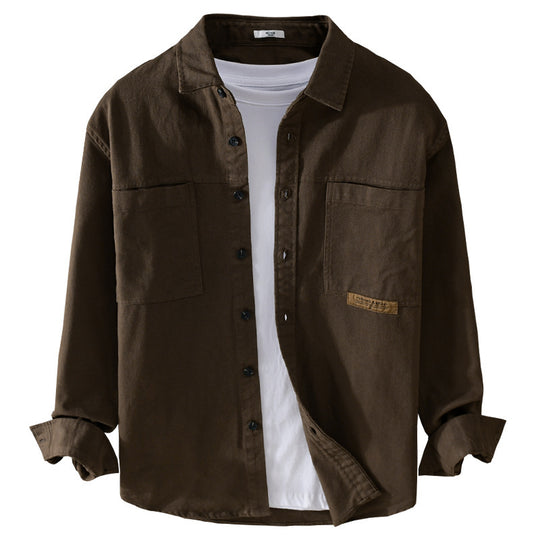Herren Overshirt-Hemd aus strukturiertem Baumwoll-Twill mit aufgesetzten Brusttaschen und relaxed Fit Shop Nory