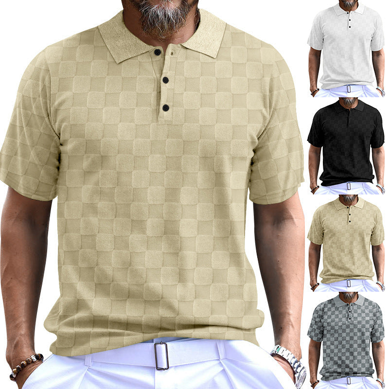Herren Polo-Shirt mit strukturiertem Design und komfortablem Stehkragen