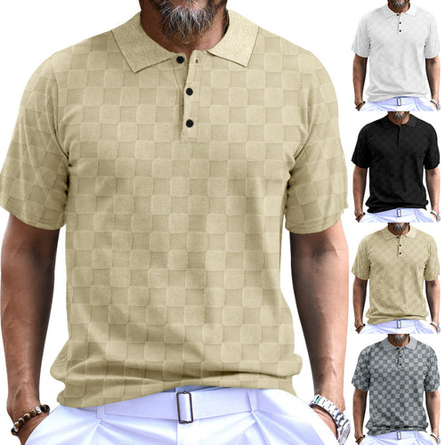 Herren Polo-Shirt mit strukturiertem Design und komfortablem Stehkragen