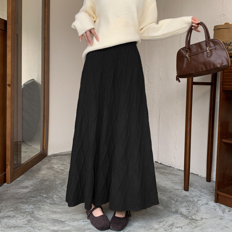 Damen Maxirock mit raffiniertem Rautenmuster Shop Nory