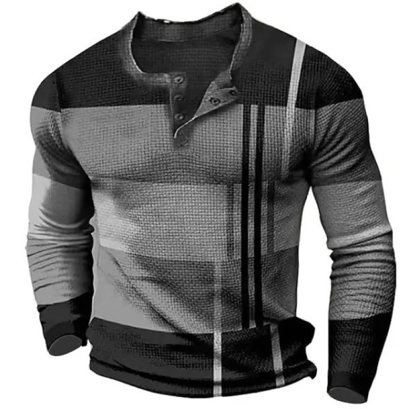 Herren Sportliches Langarmshirt mit Knopfleiste Shop Nory
