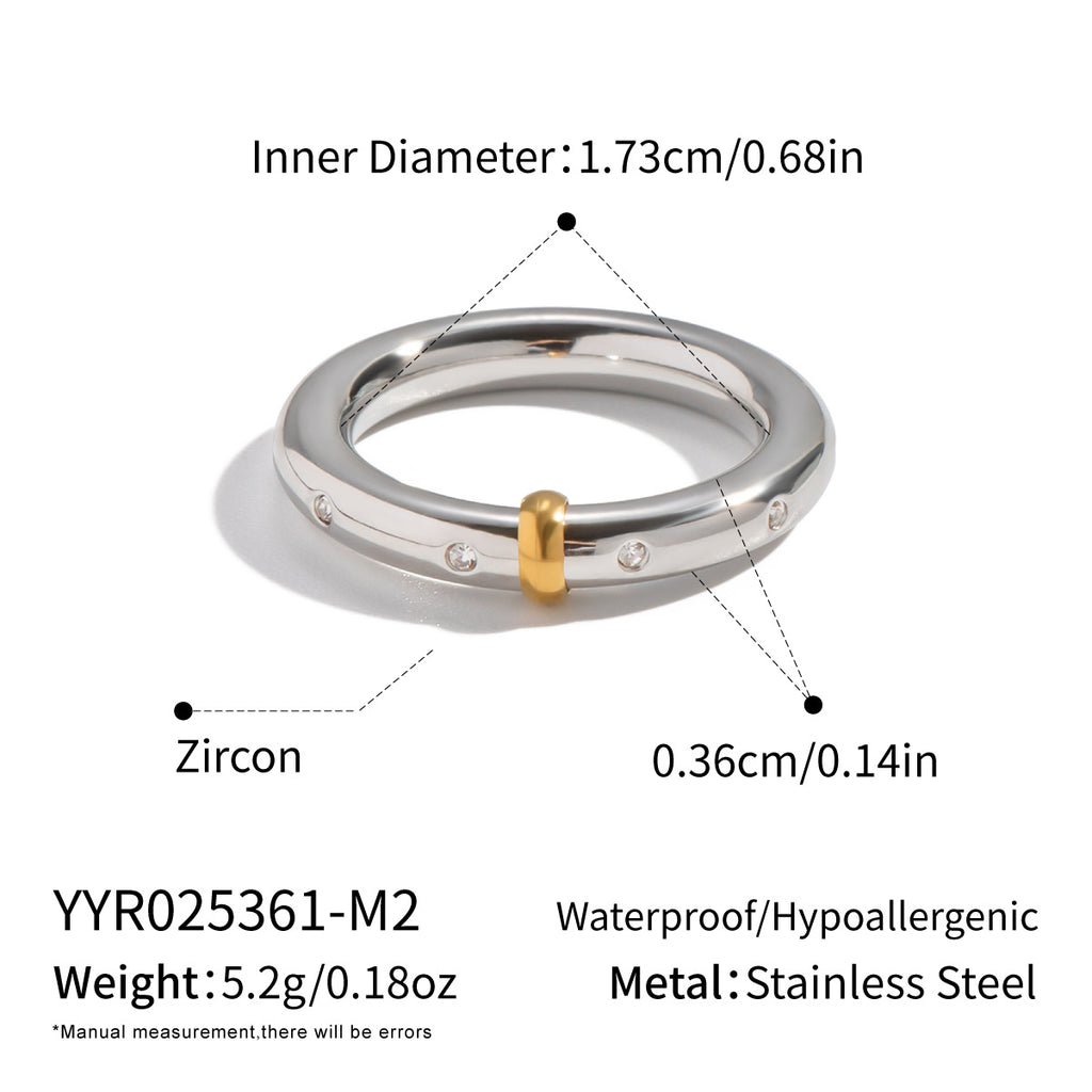 Damen Edelstahlring mit Zirkonia-Shop Nory