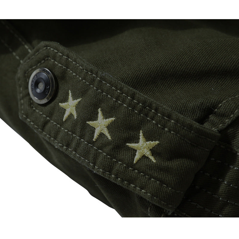 Herren Canvas-Fieldjacke im Utility-Style mit wärmender Fleece-Innenlage und Schulterpatten Shop Nory