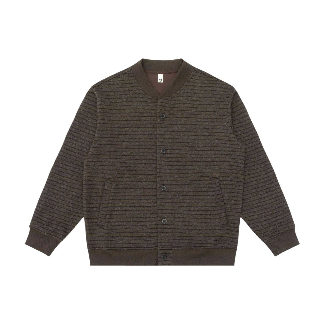 Herren Gestreifte Strick-Cardigan-Jacke mit V‑Ausschnitt und gerippten Bündchen Shop Nory