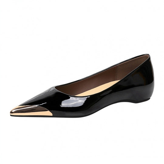 Damen Spitz zulaufende Pumps mit Leo-Veloursoptik und metallischer Kappenspitze Shop Nory