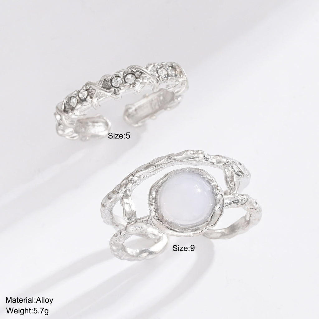 Damen Ring-Set mit eleganten Perlen und funkelnden Akzenten Shop Nory
