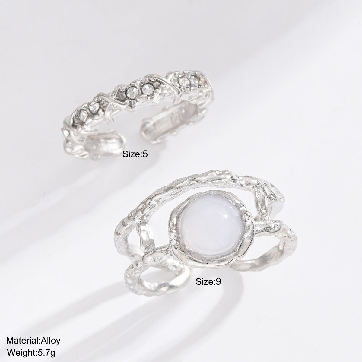 Damen Ring-Set mit eleganten Perlen und funkelnden Akzenten Shop Nory