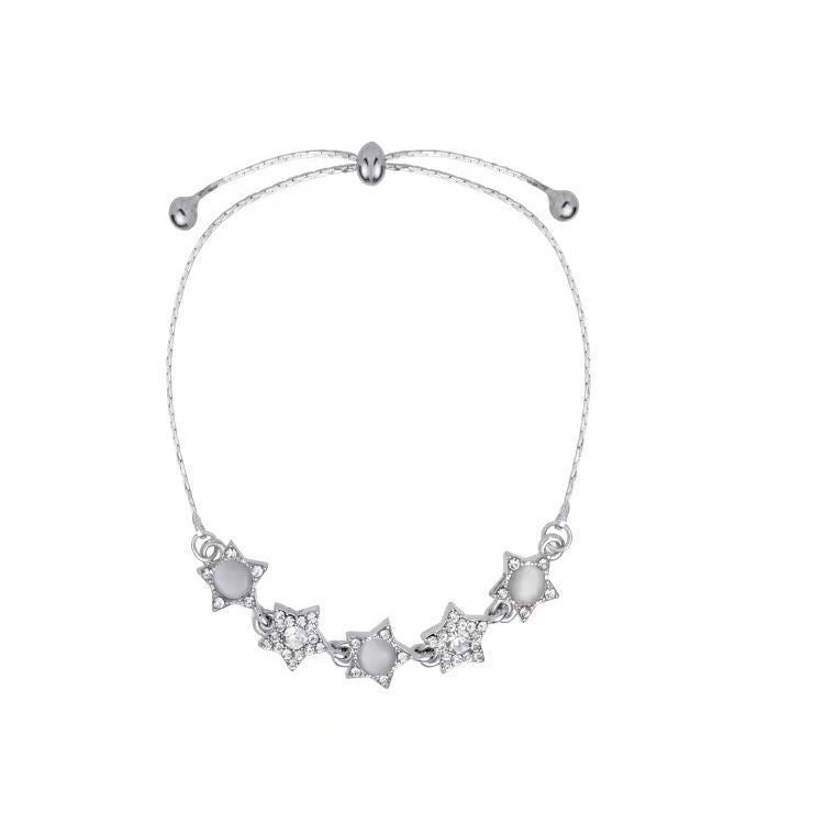 Damen Schlichte Kette mit eleganten Sternanhängern und funkelnden Zirkonia Shop Nory