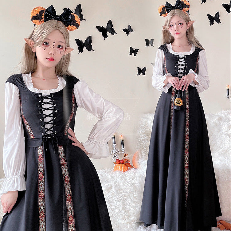 Damen Märchenhaftes Kostümkleid mit eleganter Schnürung und romantischen Details Shop Nory