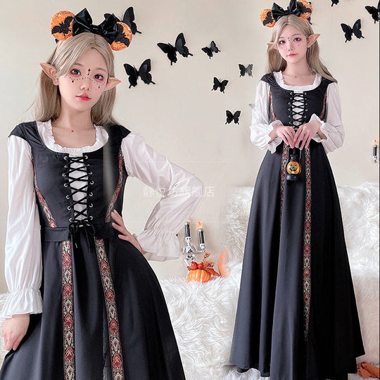 Damen Märchenhaftes Kostümkleid mit eleganter Schnürung und romantischen Details Shop Nory