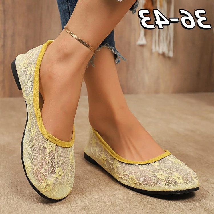 Damen Ballerinas aus zarter Spitze