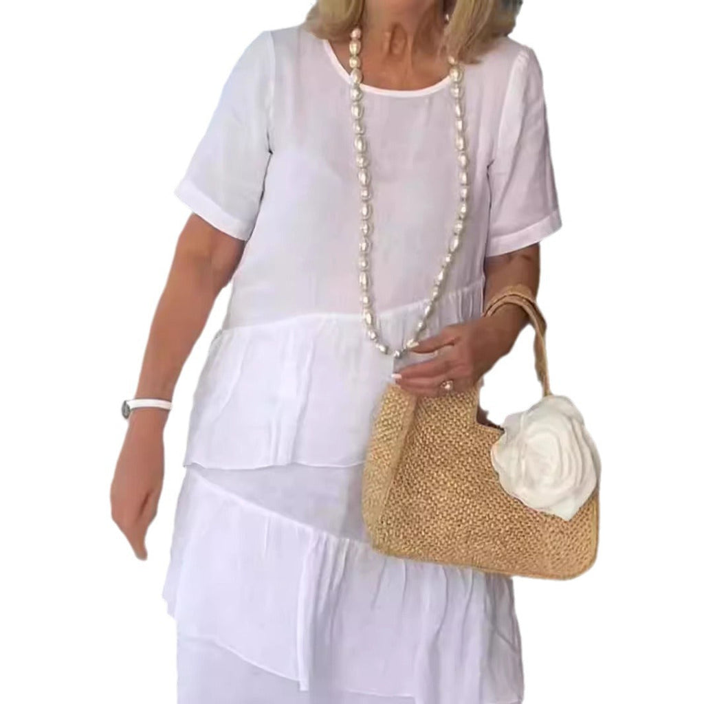 Damen sommerliches Freizeitkleid mit schwingendem Saum Shopnory