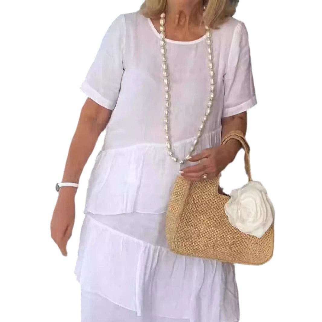 Damen sommerliches Freizeitkleid mit schwingendem Saum Shopnory