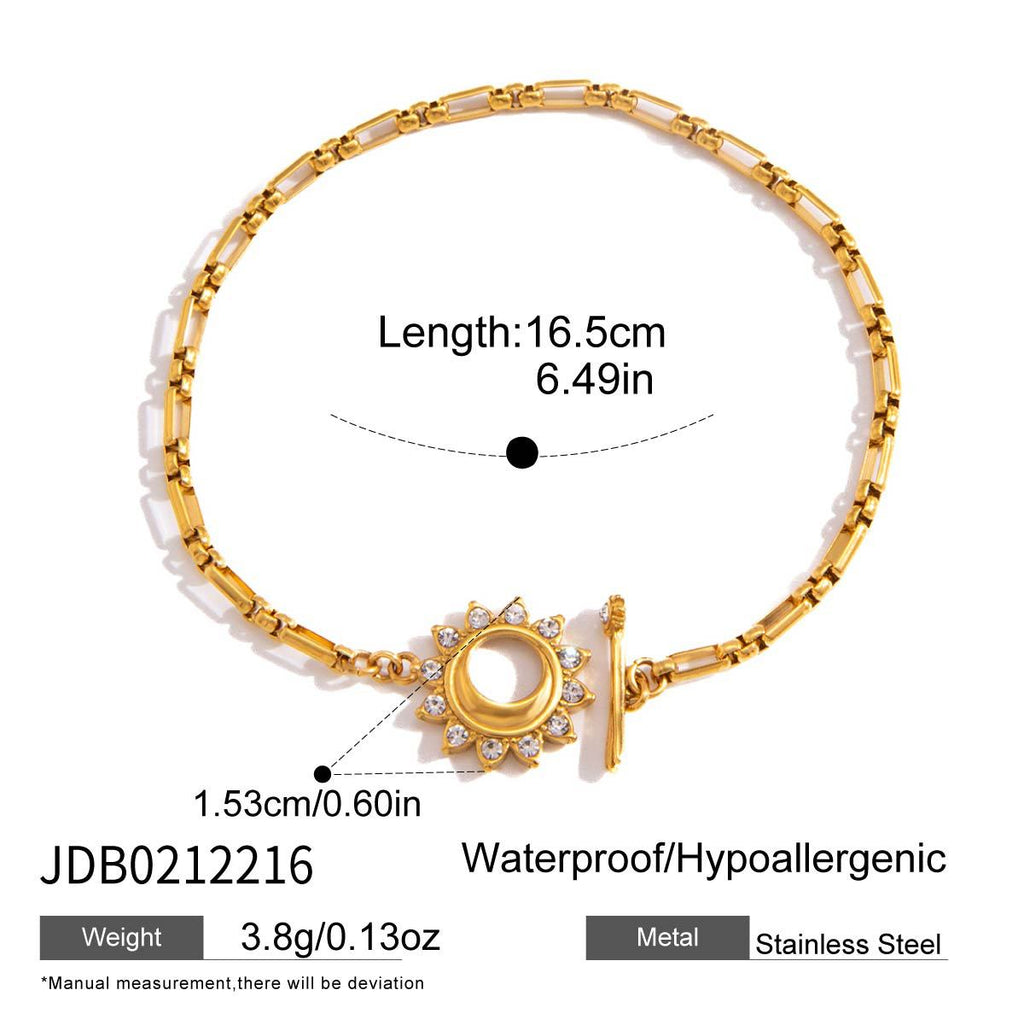 Damen Armband mit funkelndem Sonnenmuster und hypoallergener Edelstahlverarbeitung Shop Nory