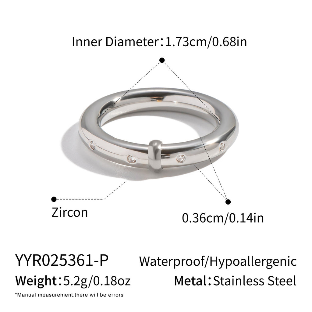 Damen Edelstahlring mit Zirkonia-Shop Nory